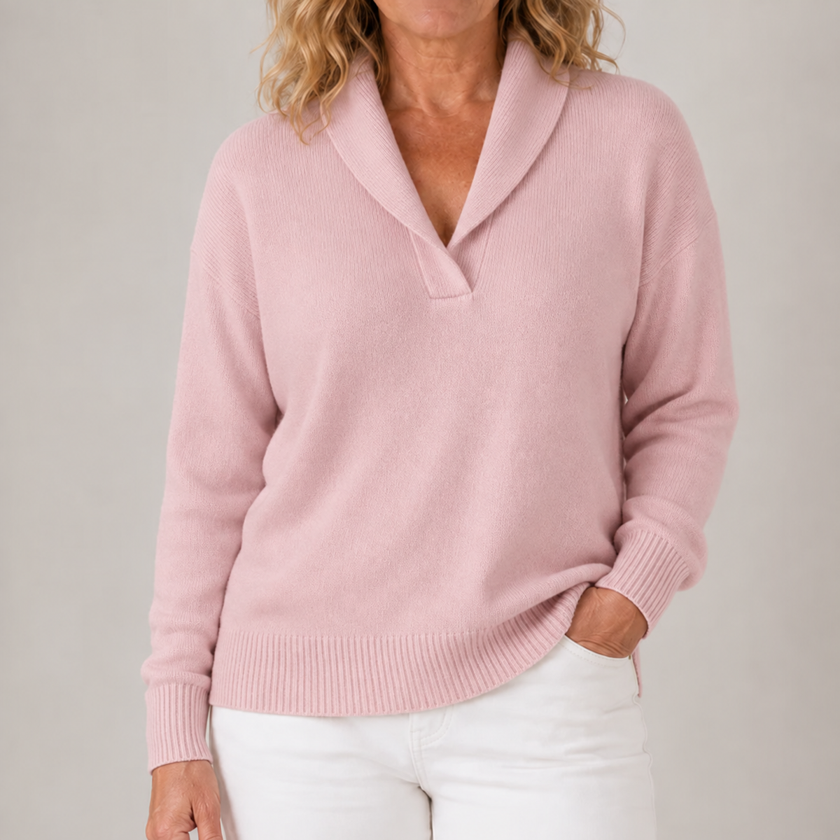 Isabel | Jersey Elegante de Punto con Cuello Solapa