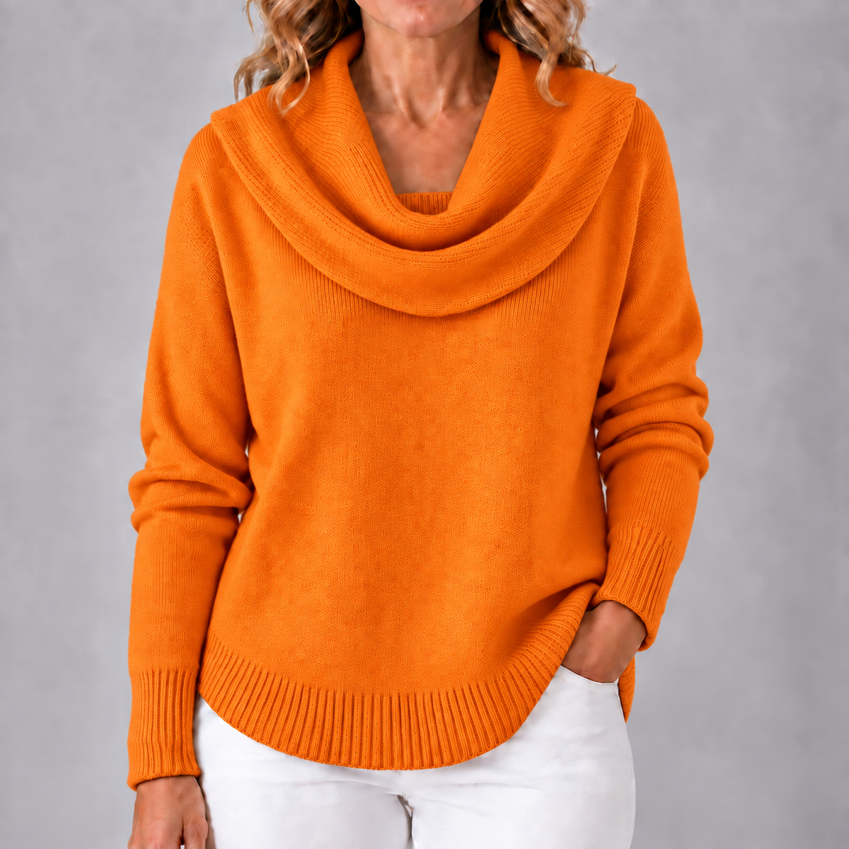 Marie | Jersey de punto elegante con cuello drapeado