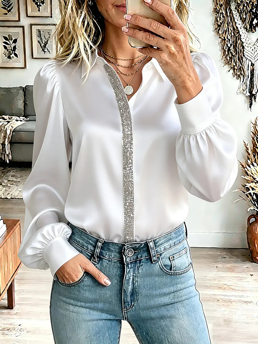 Camila – Camisa satinada con lentejuelas