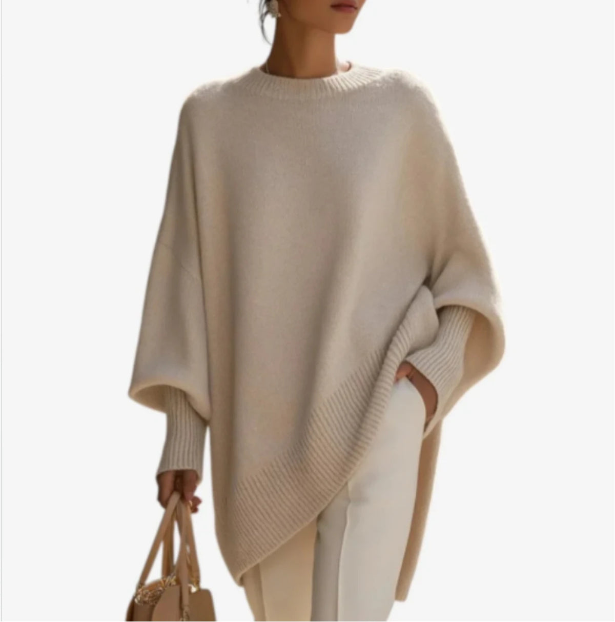 Poncho crudo/beige - vista 2