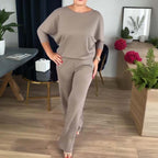 ⏳Oferta especial por tiempo limitado⏰Elegante conjunto de 3 piezas que incluye un cárdigan largo, un top y unos pantalones💞